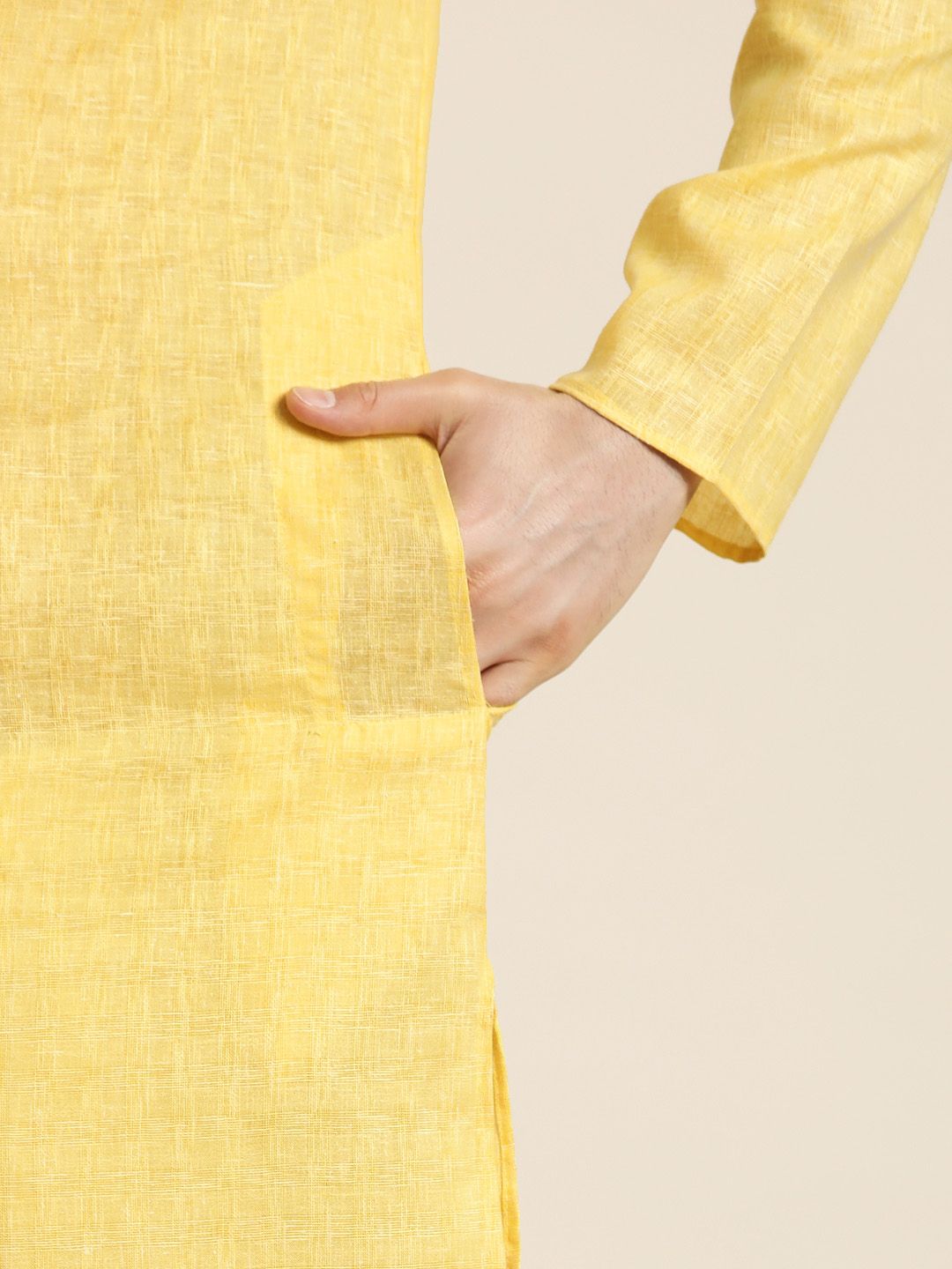 SOJANYA Checked Cotton Linen Kurta