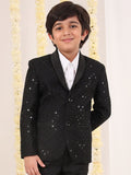 VASTRAMAY Boys Self Design Slim-Fit Single-Breasted Blazer