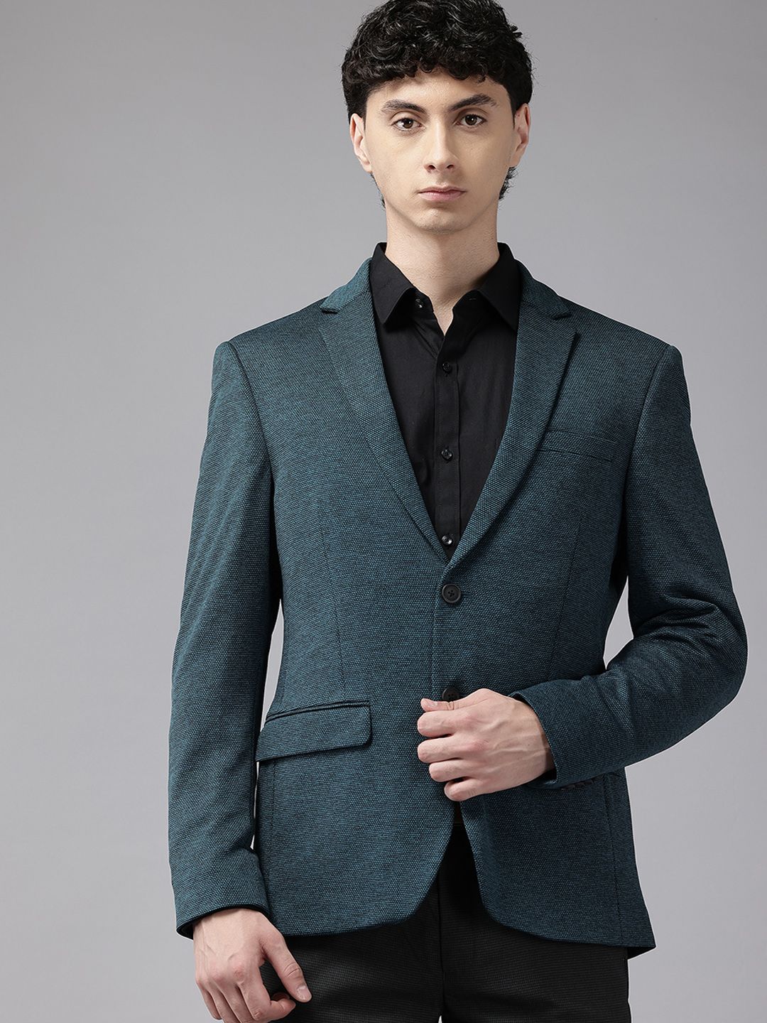 Park Avenue Super Slim Fit Single-Breasted Blazer