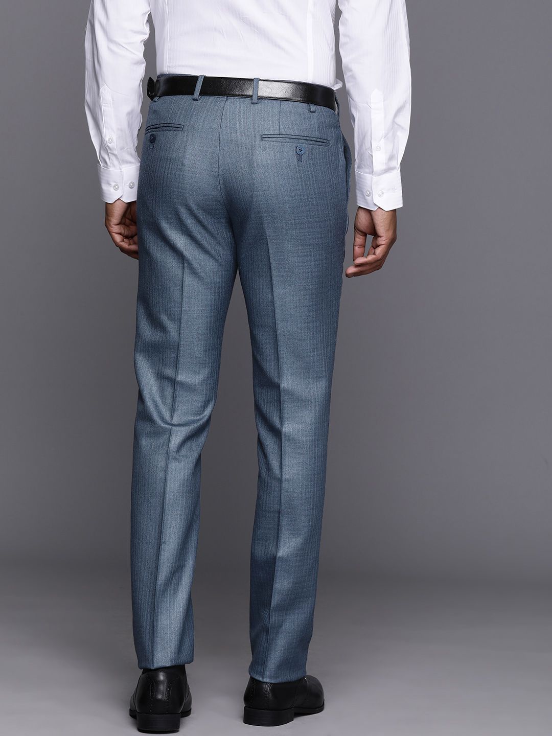Raymond Men Textured Slim Fit Trousers