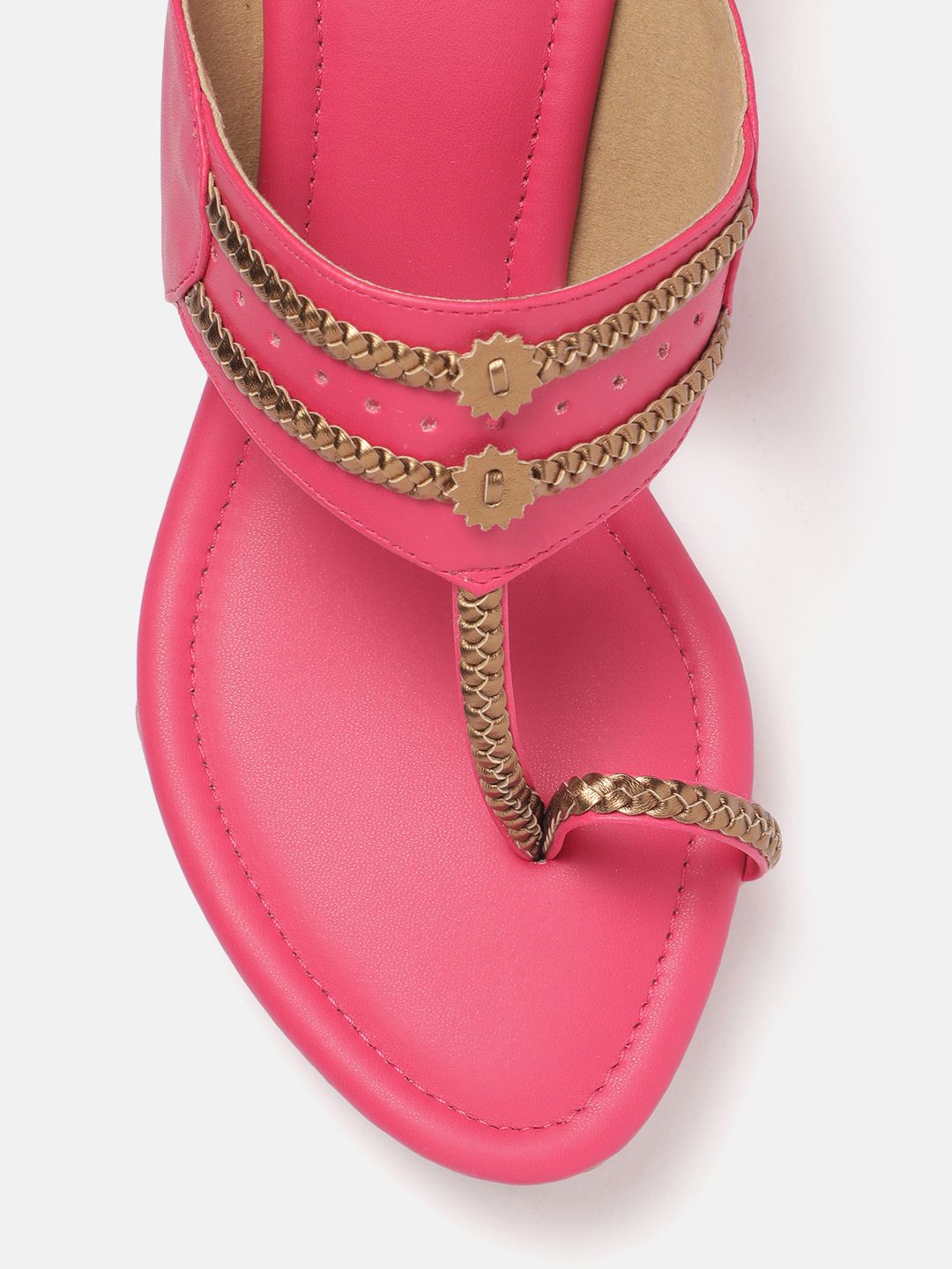 House of Pataudi Braided Floral Embroidered Wedges