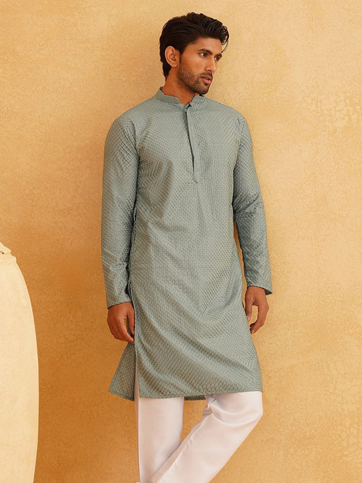 SOJANYA Kurta Kapas Tulen Sulam Etnik Lurus