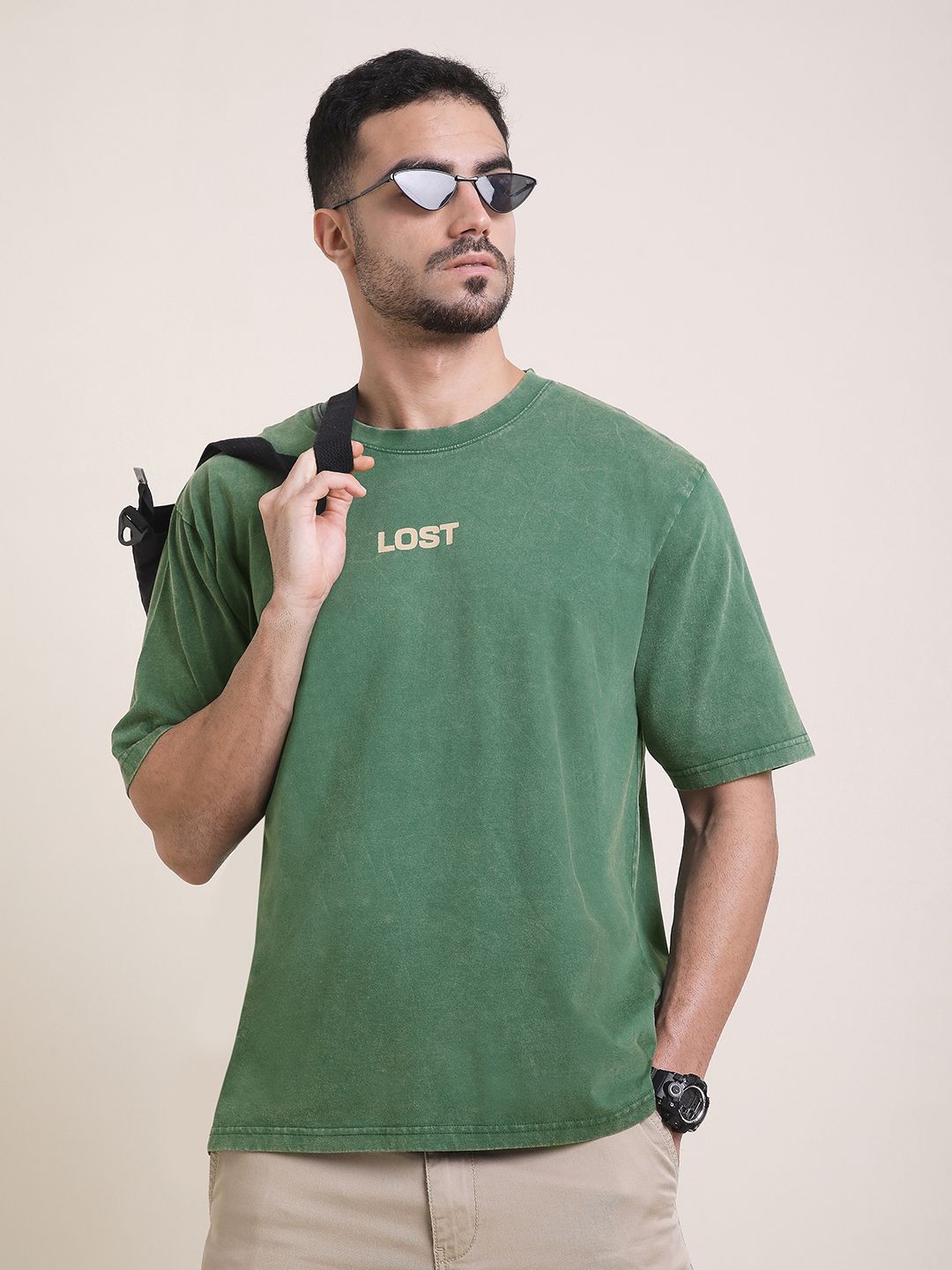 Difference Of Opinion Men Oversized Acid Wash Printed Tshirt