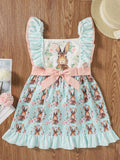 YK Girls Floral Print Fit & Flare Dress