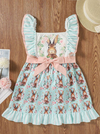 YK Girls Floral Print Fit & Flare Dress