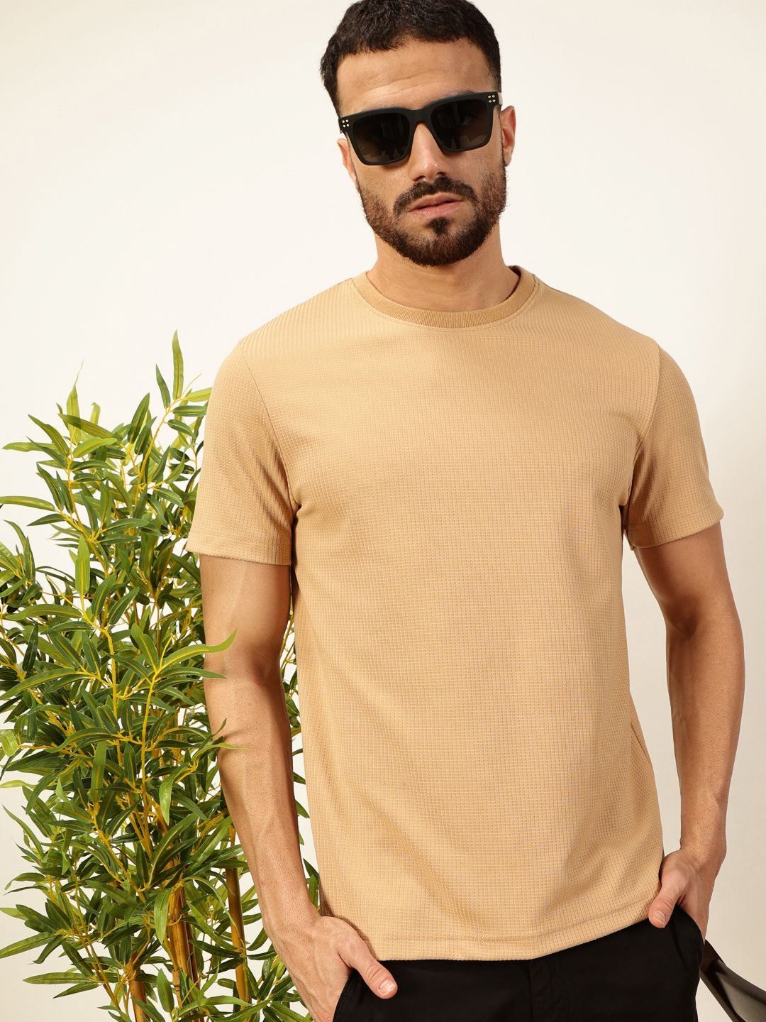 Thomas Scott Men Anti Odour Solid Round Neck T-Shirt