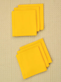 URBAN SPACE 6 Pcs Yellow Cotton Table Napkin