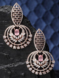 KARATCART Rose Gold Contemporary Drop Earrings