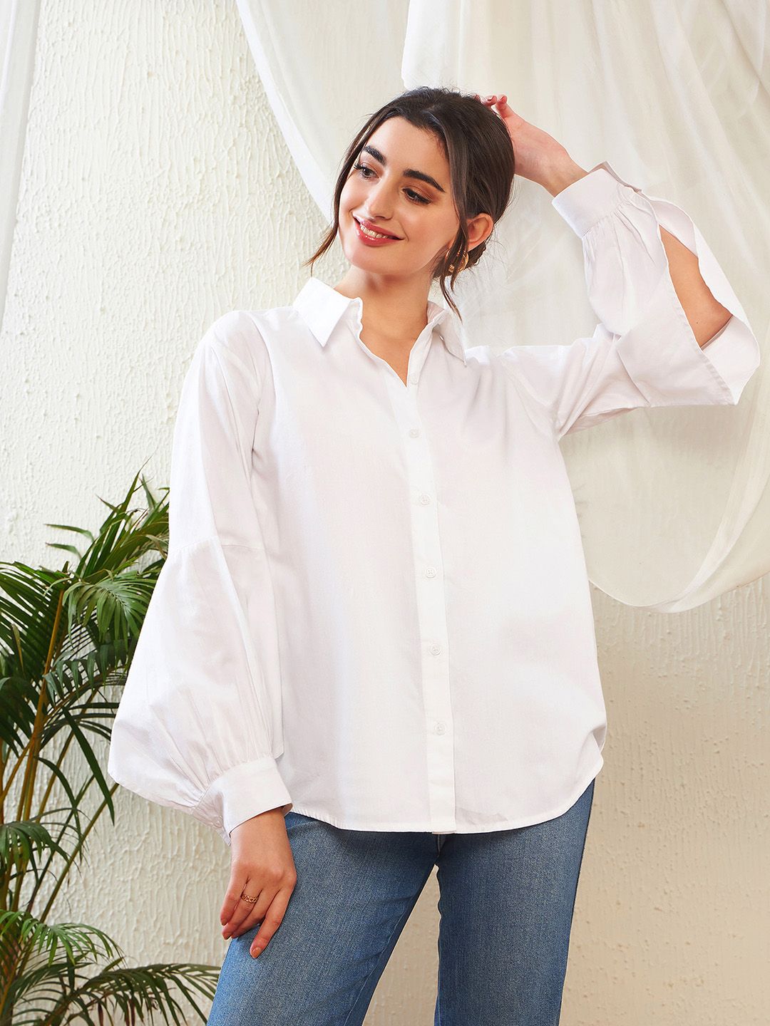 Baju Kasual Kapas Tulen SASSAFRAS Putih