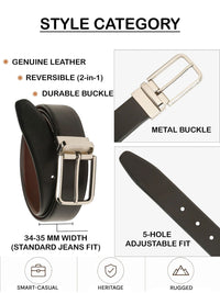 Teakwood Leathers Men Leather Reversible Formal Belt