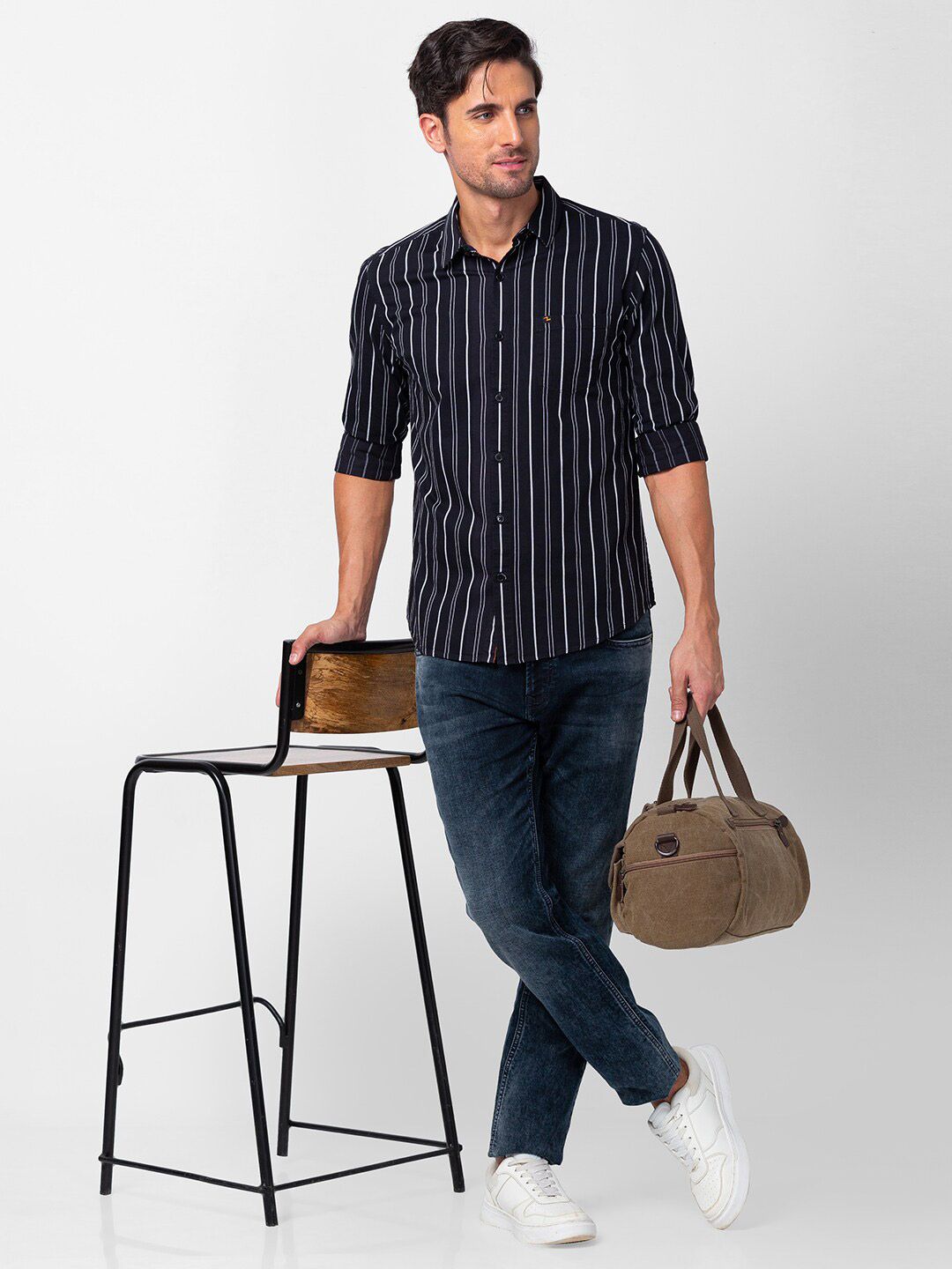 SPYKAR Men Classic Slim Fit Striped Cotton Casual Shirt
