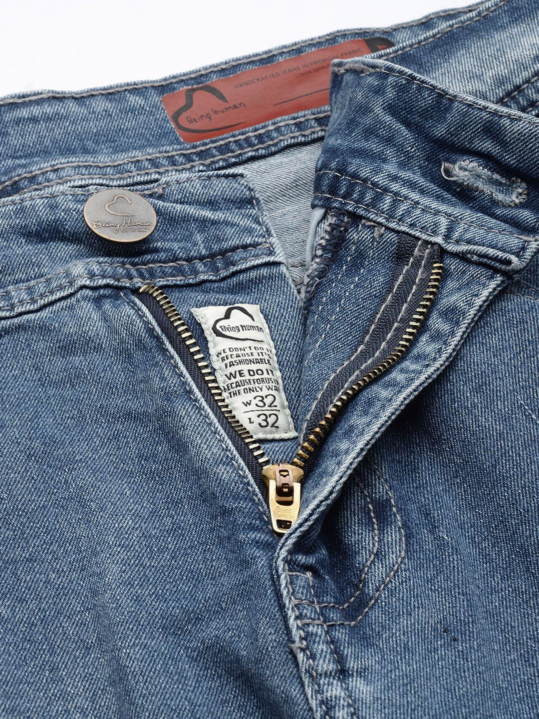 Being Human Men Straight Fit Heavy Fade Stretchable Jeans