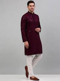 Jompers Sequined Embroidered Kurta with Pyjamas