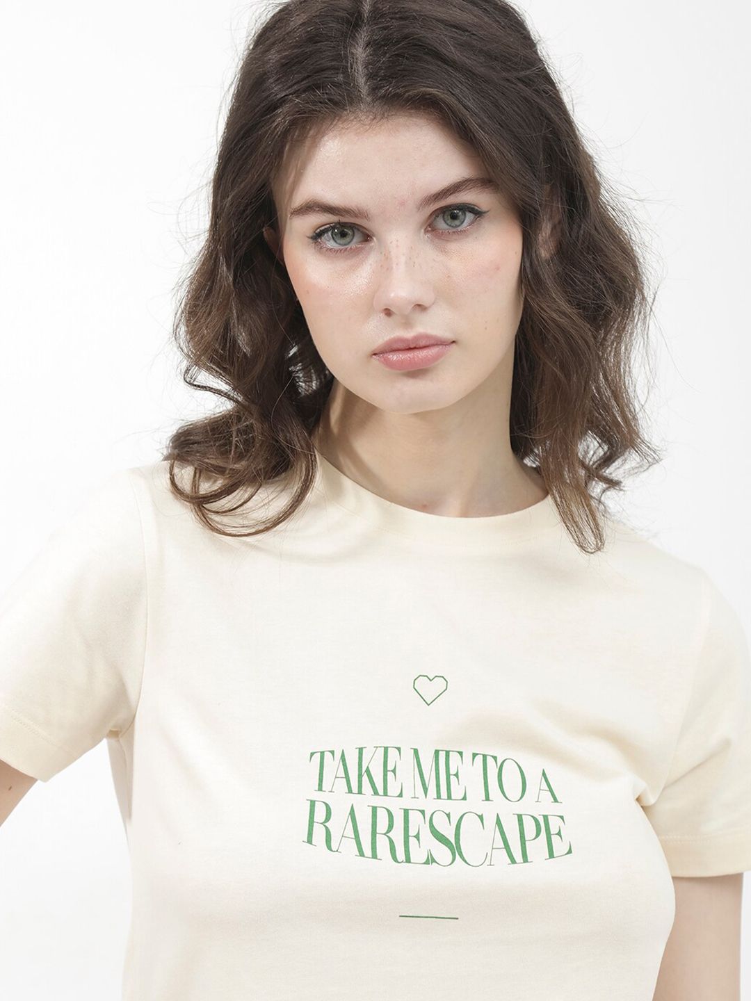 RAREISM Round Neck Short Sleeves Cotton T-shirt