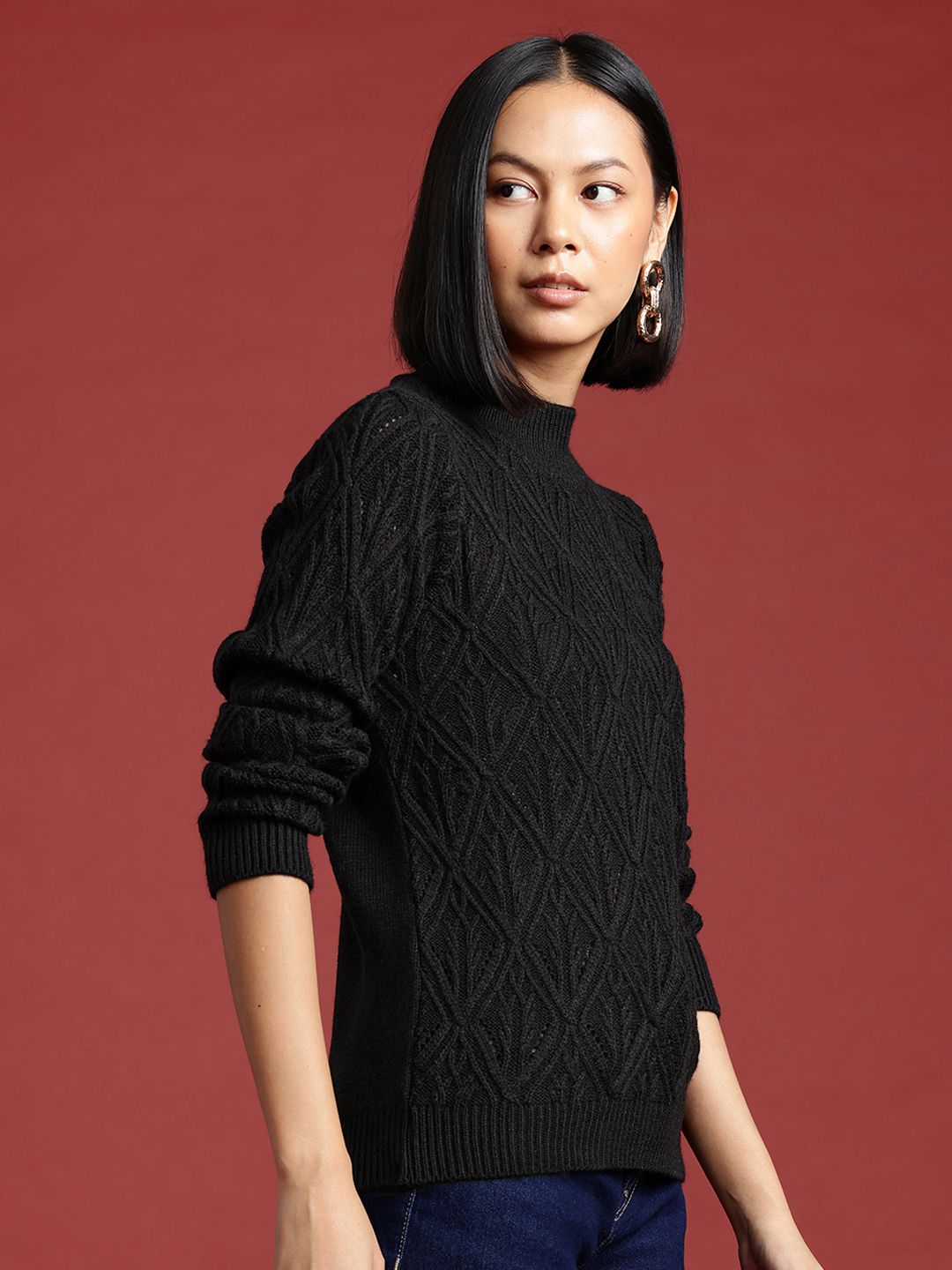 all about you Cable Knit Self-Design Pullover