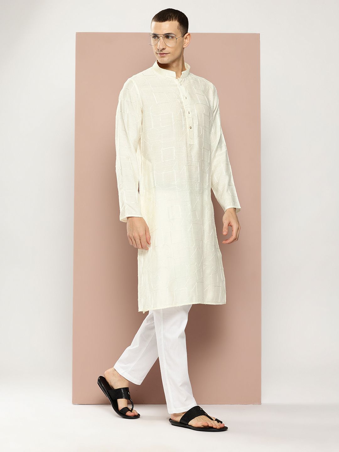 See Designs Men Embroidered Regular Thread Work Kurta with Pyjamas