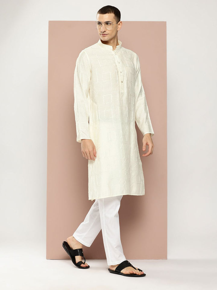 See Designs Men Embroidered Regular Thread Work Kurta with Pyjamas