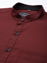 DENNISON Men Maroon Smart Slim Fit Casual Shirt