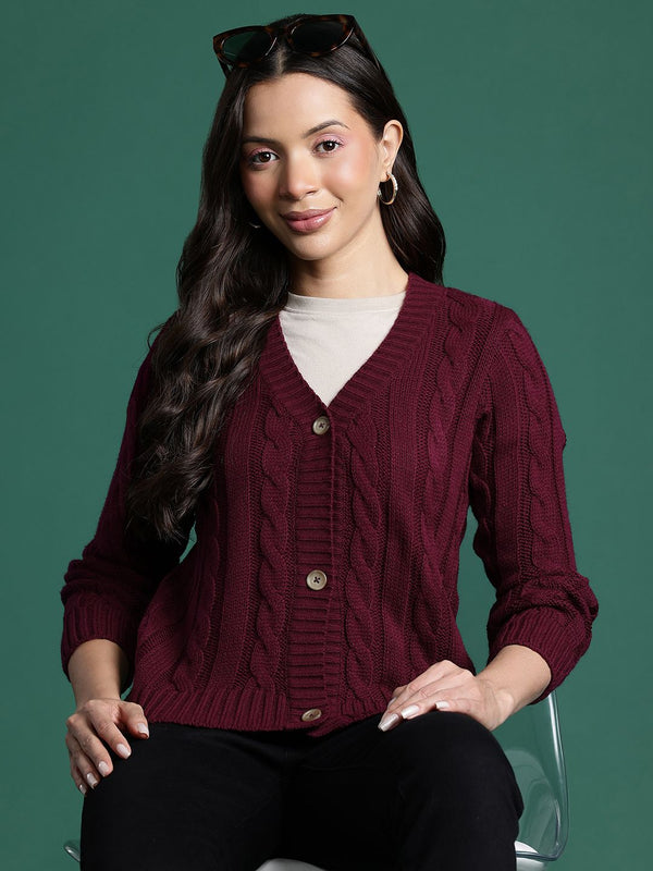 DressBerry Women Cable Knit Cardigan