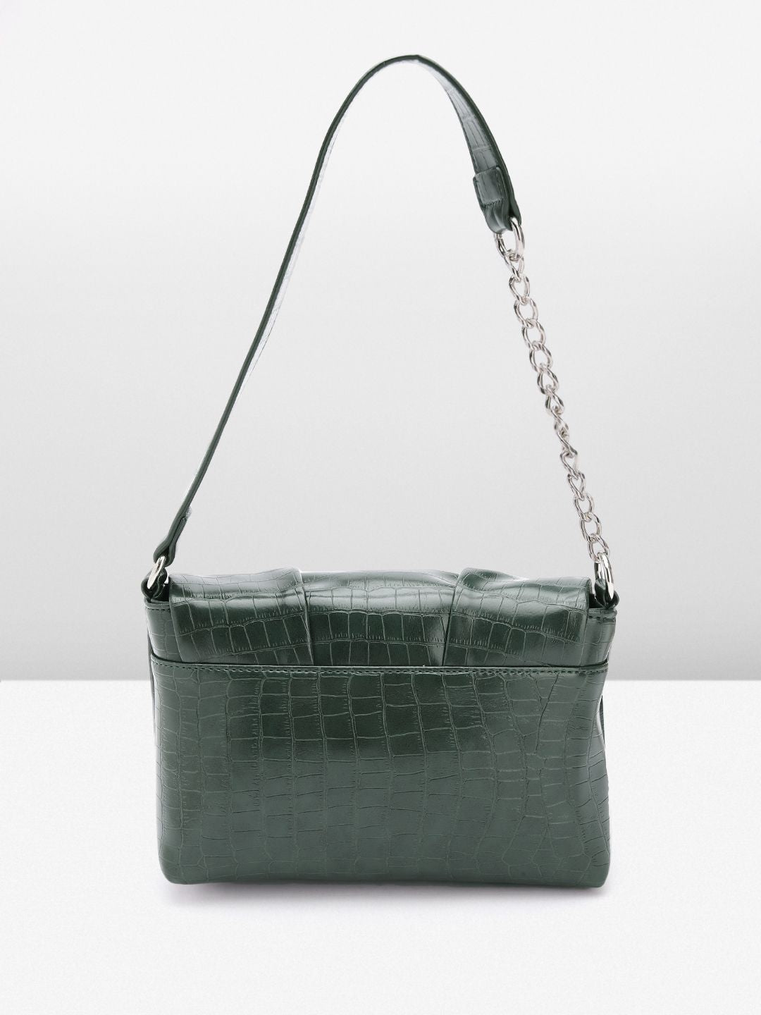 Lino Perros Croc-Textured Structured Shoulder Bag