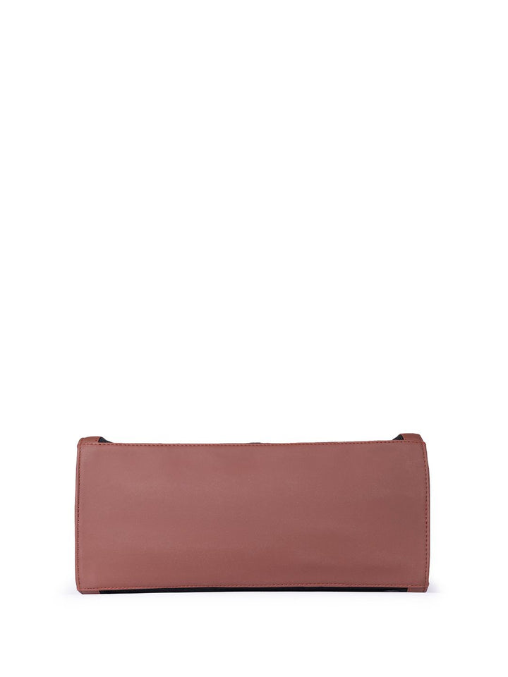 ZOUK =Floral Printed Structured Jute Handheld Bag