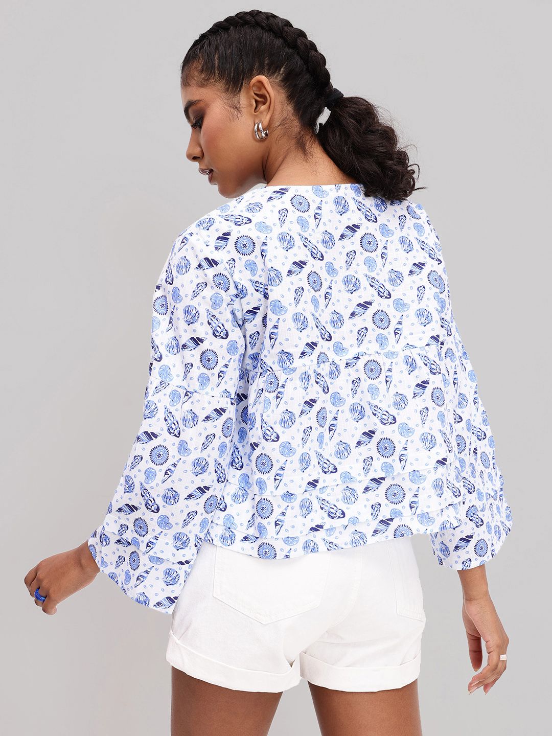 DressBerry Oceanic Pearls Printed A-Line Top