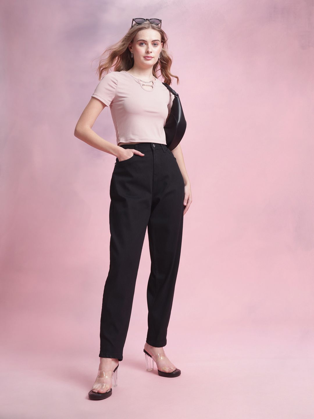 DressBerry Women Mid-Rise Slouchy Fit Stretchable Jeans