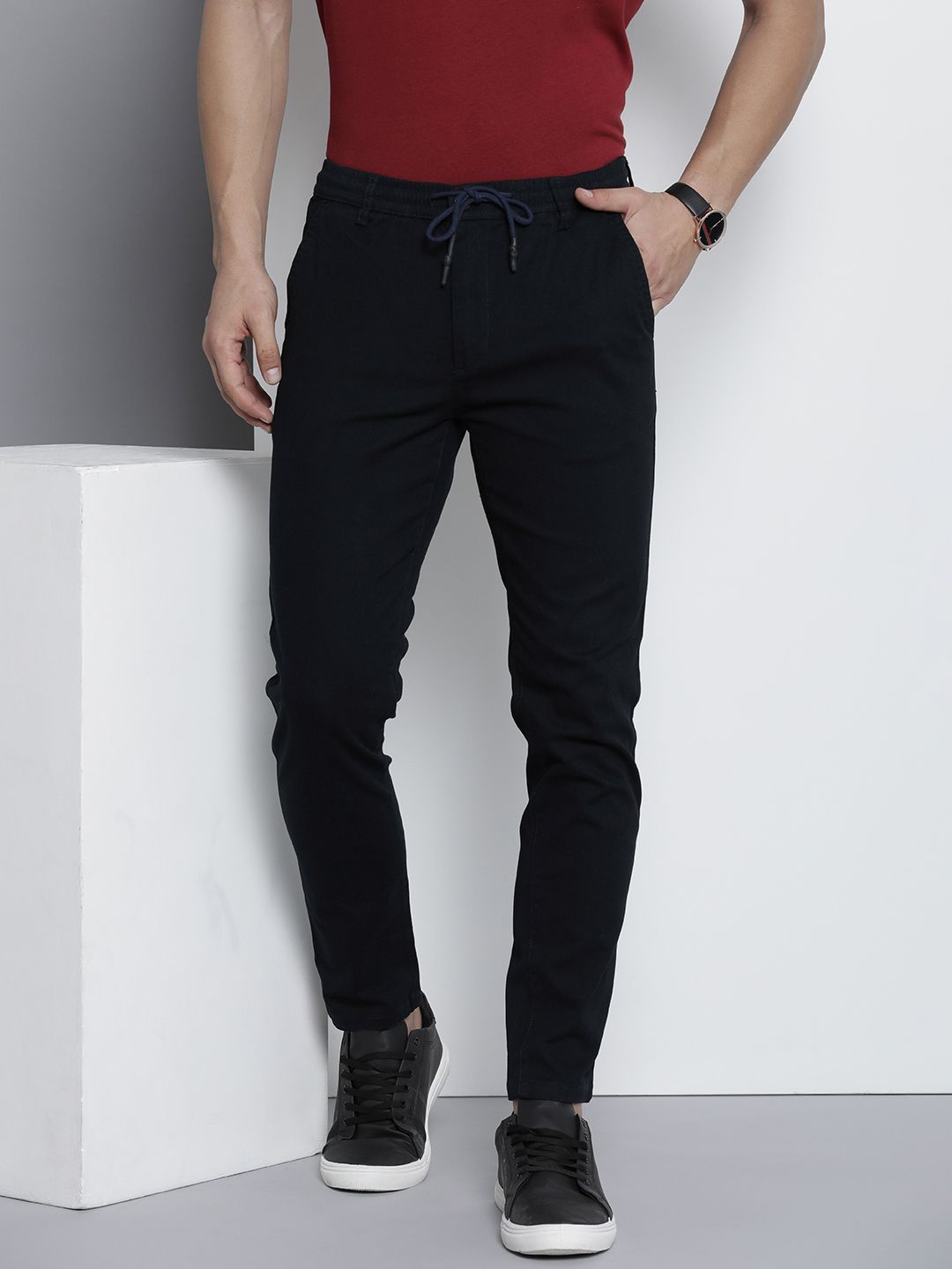The Indian Garage Co Men Slim Fit Joggers Trousers