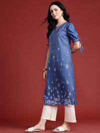 Anouk Checked Puff Sleeve Kurta