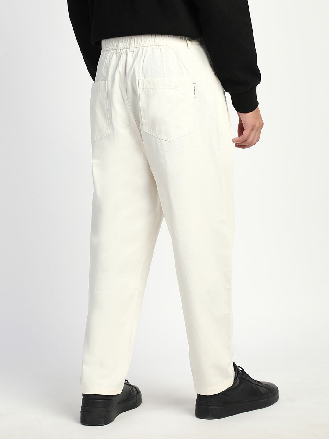 THE BEAR HOUSE Men Straight Fit  Mid-Rise Cotton Flat Front Trousers