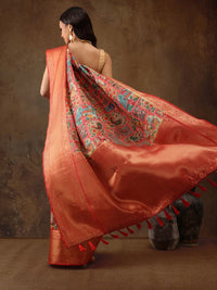 Silk Land Kanjeewaram Art Silk Zari Woven Digital Print saree