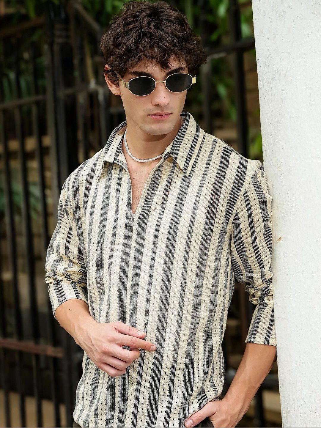 Eszett Men Classic Striped Casual Shirt