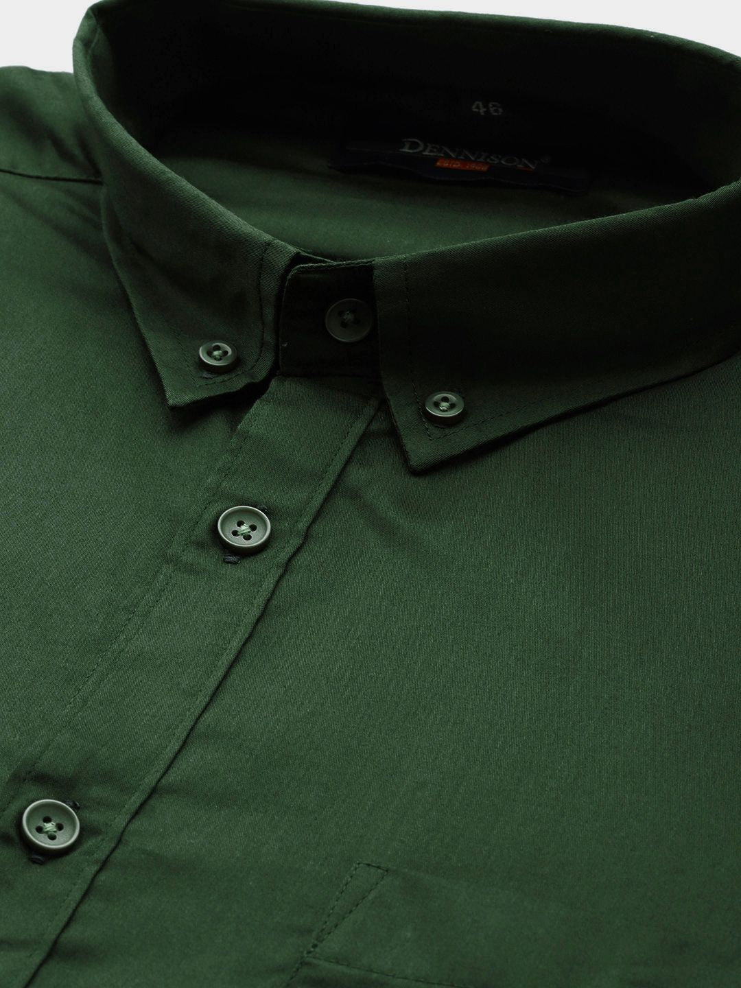 DENNISON Men Green Smart Slim Fit Opaque Formal Shirt