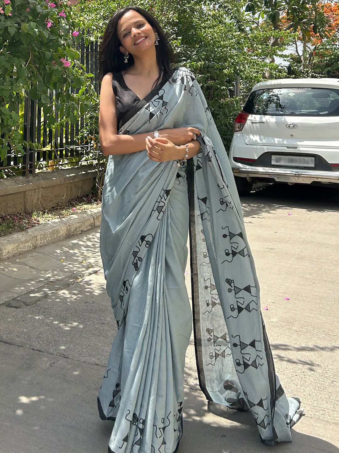 KALINI Warli Poly Cotton Bagh Saree