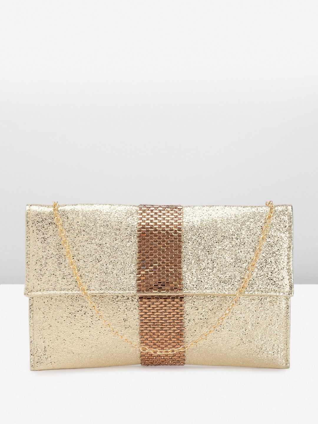 Anouk Abstract Textured Embellished Envelope Clutch