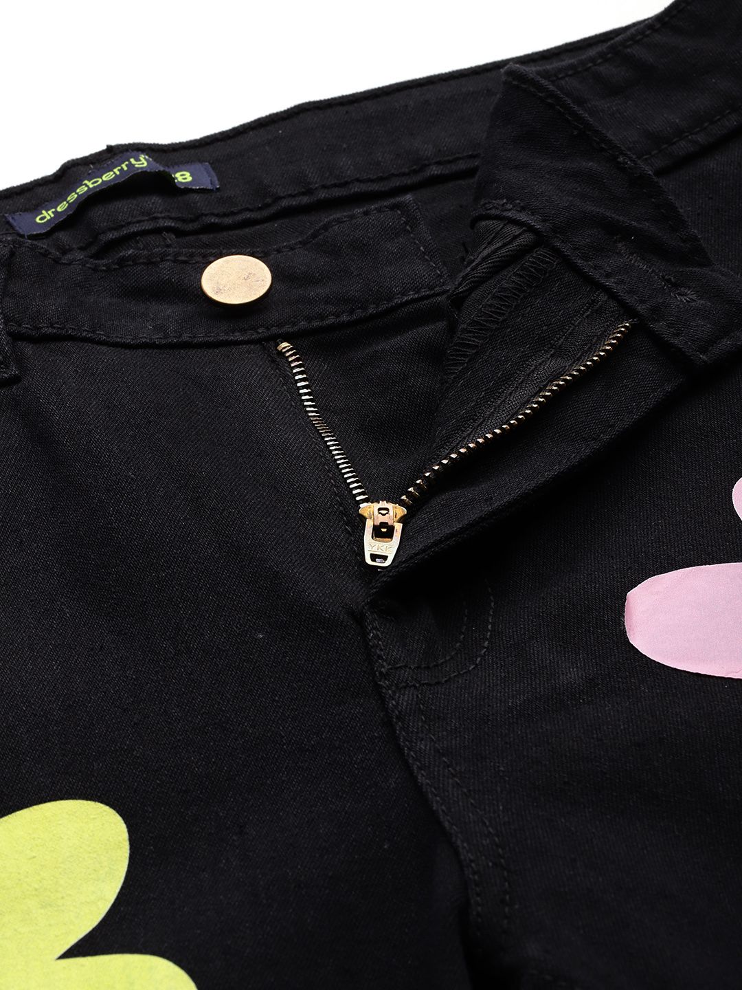 DressBerry Women Flared Printed Stretchable Jeans