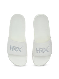 HRX by Hrithik Roshan Men White & Grey Brand Logo Printed Sliders
