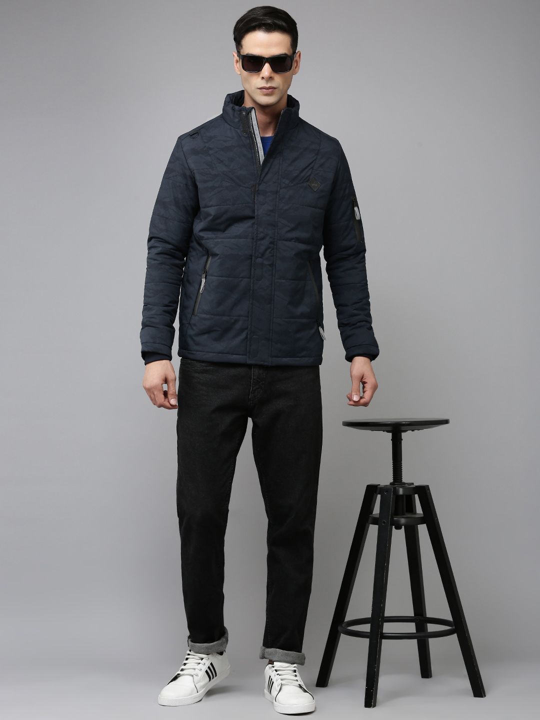 SPYKAR Abstract Printed Padded Jacket