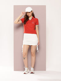 DILLINGER Women's Regular Fit Badge Embroidery Polo Tshirt