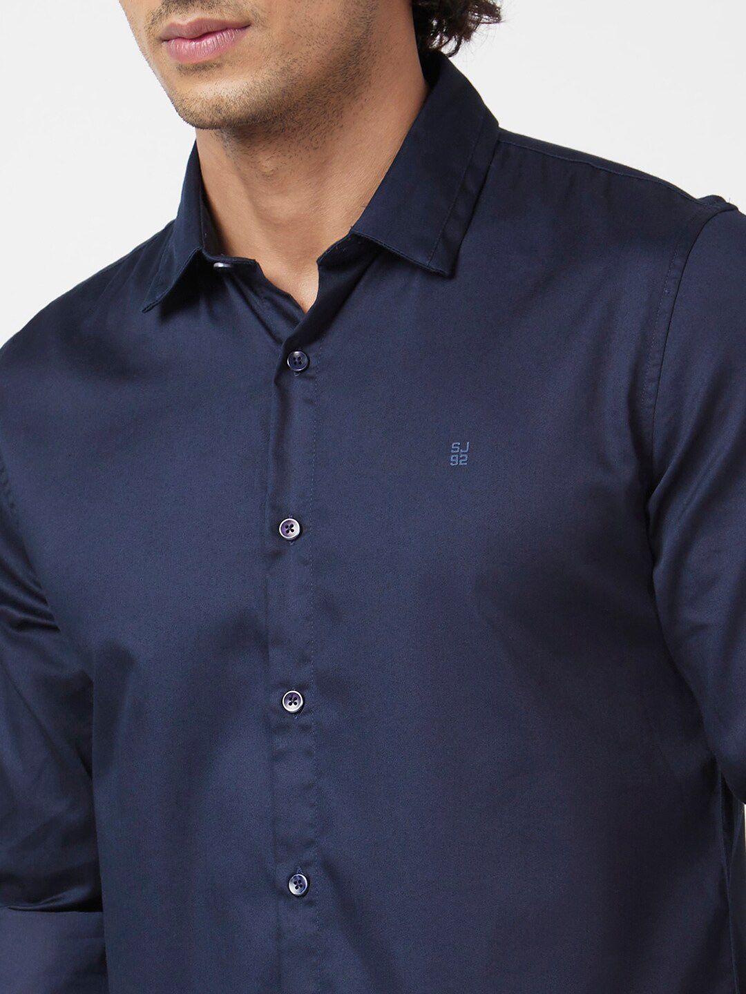 SPYKAR Spread Collar Classic Opaque Cotton Linen Casual Shirt