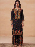 House of Chikankari Women Ethnic Motifs Embroidered Regular Thread Work Kurta with Sharara