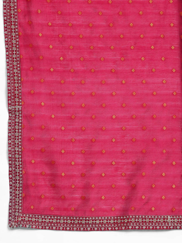 Anouk Women Ethnic Motifs Zari Work Yoke Design Regular Kurta With Trousers & Dupatta