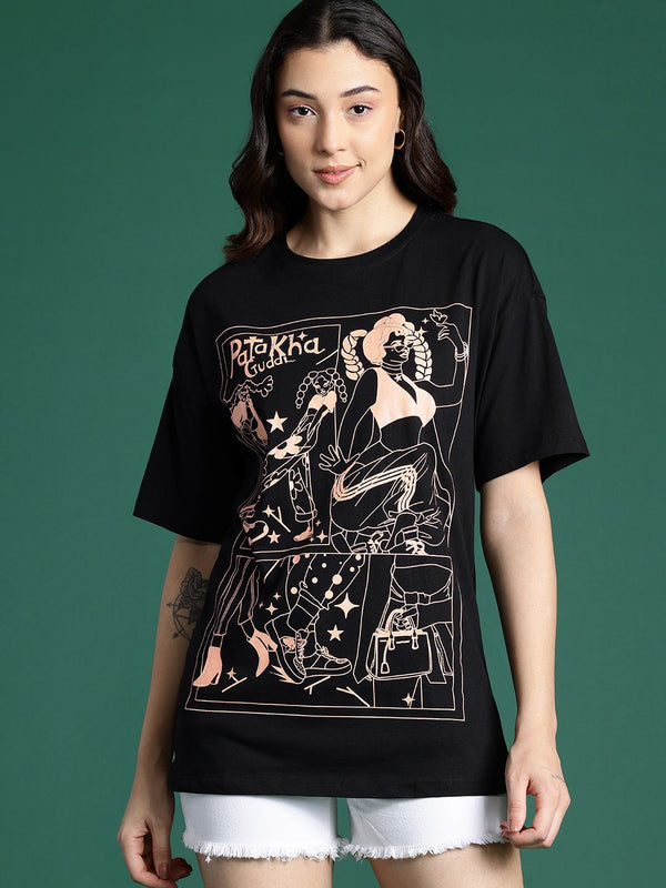 DressBerry Typography Printed Pure Cotton T-shirt