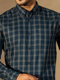 DENNISON Men Smart Tartan Checks Checked Formal Shirt