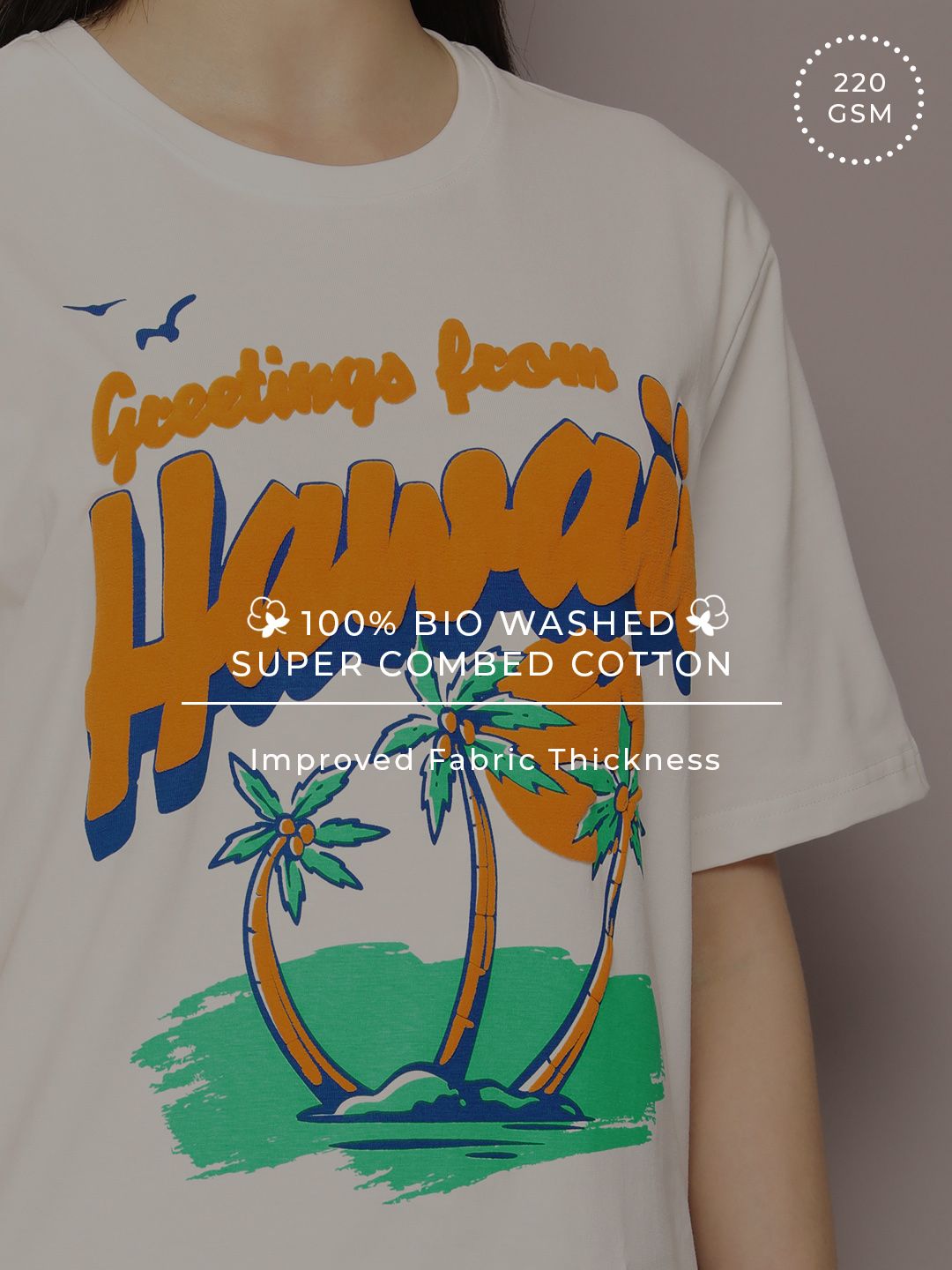 DILLINGER Women Graphic Printed Embossed Oversized T-shirt