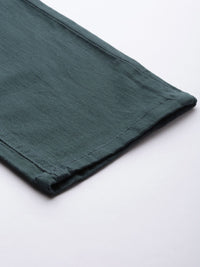 The Indian Garage Co Men Charcoal Grey Solid Chinos Trousers
