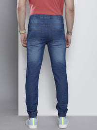The Indian Garage Co Men Blue Light Fade Stretchable Jogger Jeans