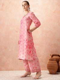 all about you Floral Printed Sequinned Kurta with Palazzos