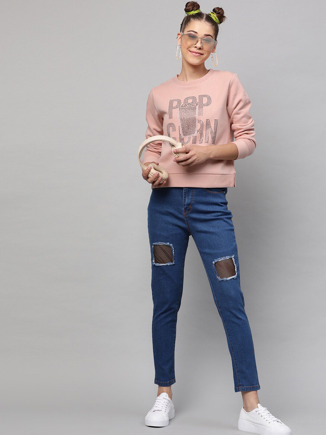 STREET 9 Women Pink Printed Sweatshirt