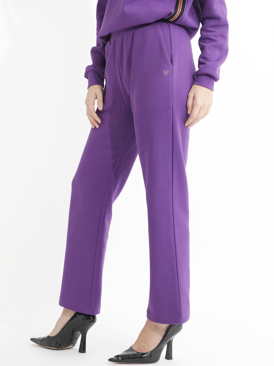RAREISM Women Slim Fit Pure Cotton Trousers